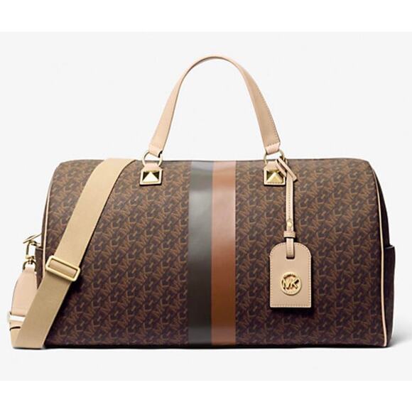 NwT Michael Kors Grayson Extra-Large Empire Signature Logo Stripe Weekender Bag - Picture 1 of 3